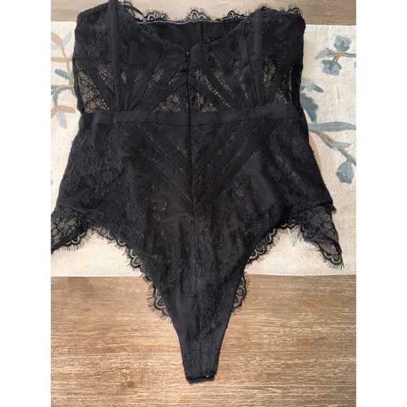 NBD Black Lace Strapless Corset Bodysuit Bustier‎ Teddy XL - Picture 10 of 11
